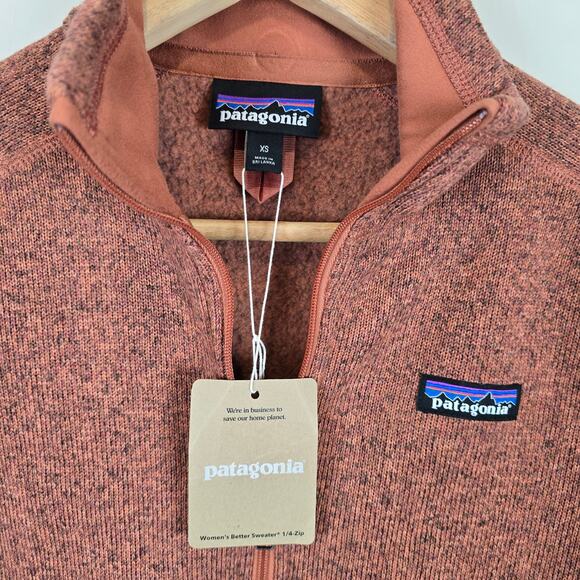 Patagonia Womens Better Sweater 1/4 Zip Size XS Burl Red Fleece 25618 - Picture 3 of 4